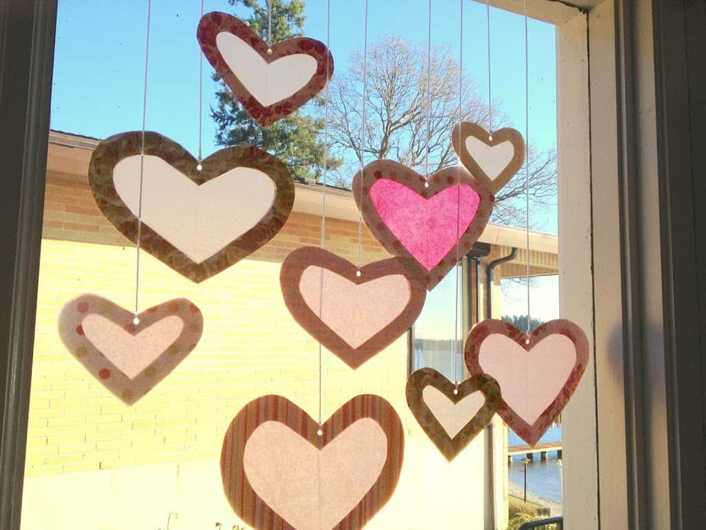 Window Tissue Paper Hearts